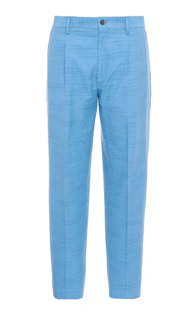 Missoni High-waisted Straight Leg Trousers In Blue