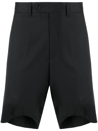 Paura Asymmetric-hem Tailored Shorts In Black