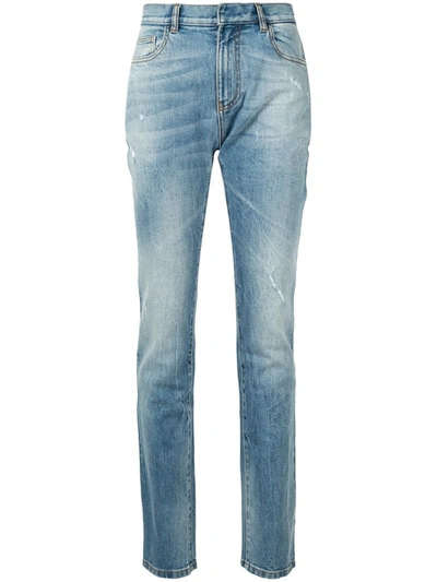 Faith Connexion Distressed Slim Fit Jeans In Blue