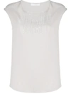 Fabiana Filippi Sequin Detail Short Sleeve Top In Grey