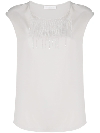 Fabiana Filippi Sequin Detail Short Sleeve Top In Grey