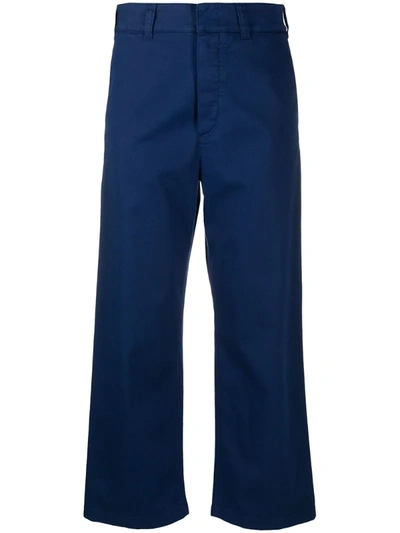 Department Five Cropped Loose-fit Trousers In Blue