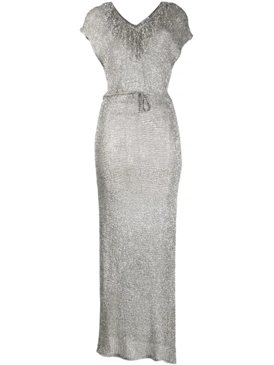 P.a.r.o.s.h Knitted Long Dress In Grey