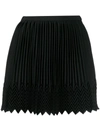 Marco De Vincenzo Zigzag Hem Pleated Skirt In Black