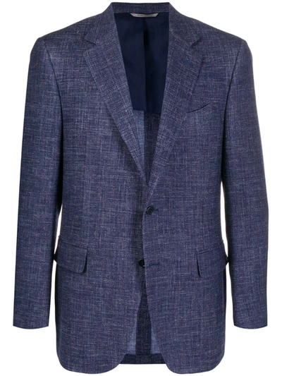 Canali Long Sleeve Blazer In Blue