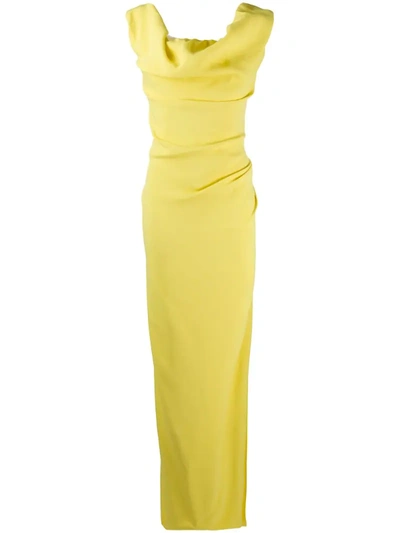 Vivienne Westwood Cowl Neck Long Dress In Yellow