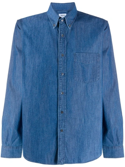 Aspesi Denim Button-down Shirt In Blue