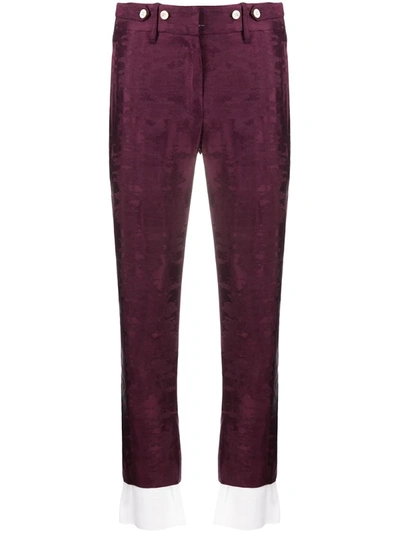 Ann Demeulemeester Contrast Hem Trousers In Purple