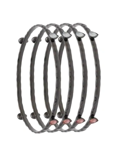 Camila Klein Aros Bracelets Set In Black