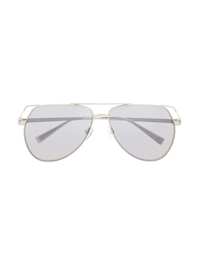 Attico Telma Aviator Sunglasses In Silver