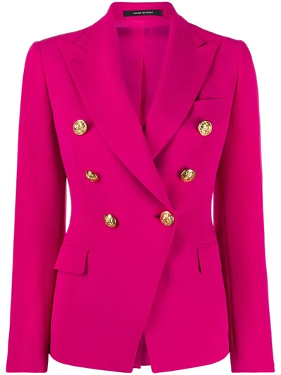 Tagliatore Double-breasted Fitted Jacket In Pink