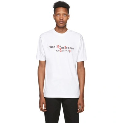 032c Embroidered Logo Crew-neck T-shirt In White