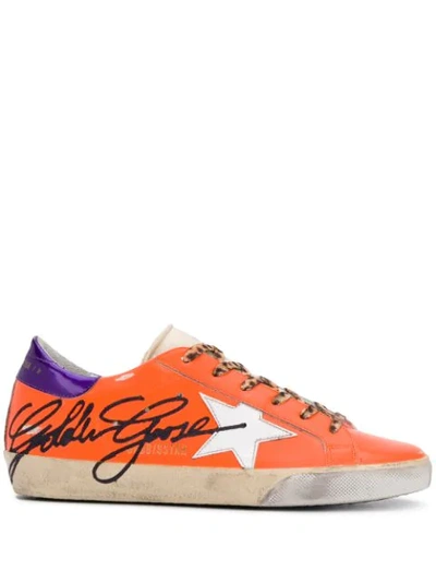 Golden Goose Superstar Low-top Signature Sneakers In Orange