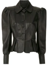Andrea Bogosian Corset Leather Blouse In Black