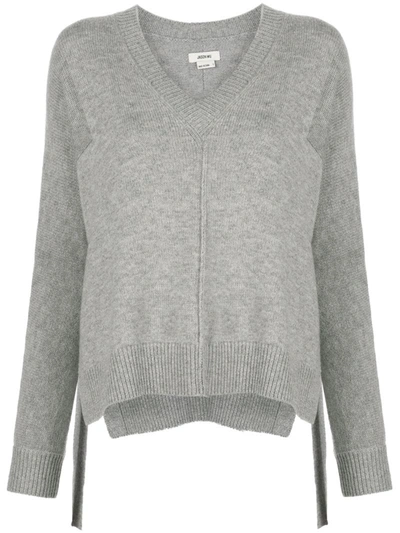 Jason Wu Piped Seam V-neck Jumper In Grey