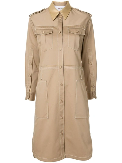 Ports 1961 Multi-pocket Military Shirt Dress In Brown