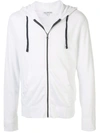James Perse Vintage Cotton French Terry Zip Hoodie In White