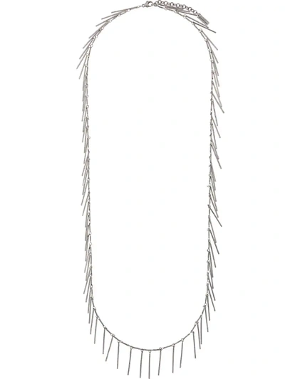 Saint Laurent Fringe Necklace In Silver