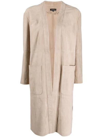 Antonelli Suede Midi Coat In Neutrals