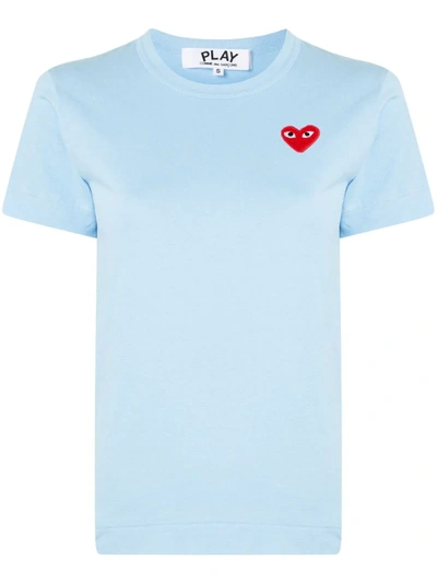 Comme Des Garçons Play 心形logo T恤 In Blue