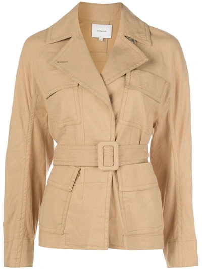 Vince, Belted Drape Jacket in Sun Khaki