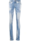 Philipp Plein Denim Low Rise Skinny Jeans In Blue