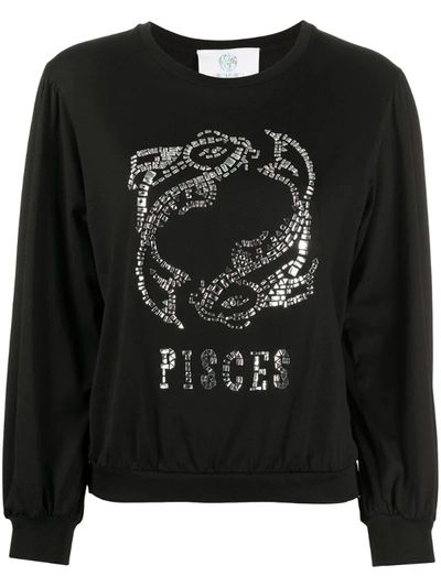 Alberta Ferretti Pisces Embellished Sweatshirt In Black