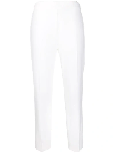 Pinko Cropped Straight Leg Trousers In White