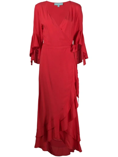 Melissa Odabash Cheryl Wrap Maxi Dress In Red
