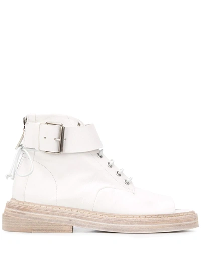 Marsèll Open Toe Ankle Boots In White