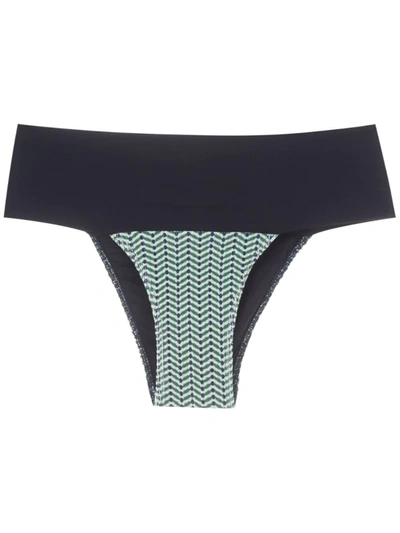 Track & Field Patterned Bikini Bottoms In Green