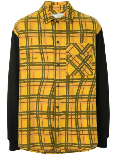 Off-white Checked Oversized Shirt In Yellow