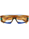 Jacquemus Yauco Rectangular-frame Sunglasses In Blue