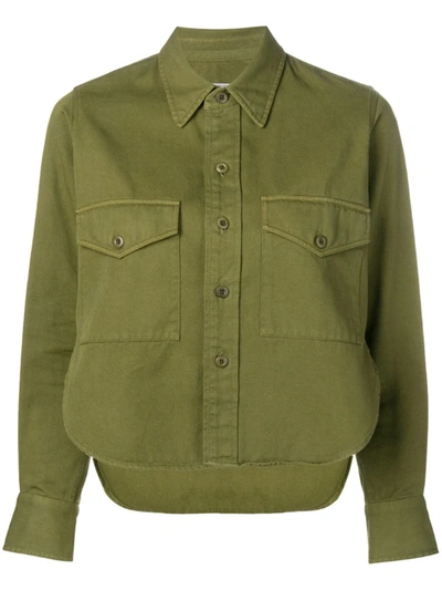 Ami Alexandre Mattiussi Shirt With Buttoned Chest Pocket In Green
