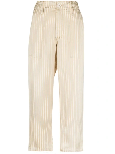 Jejia Striped Print Trousers In Brown