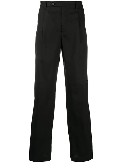 Emporio Armani Shell Straight-leg Trousers In Black