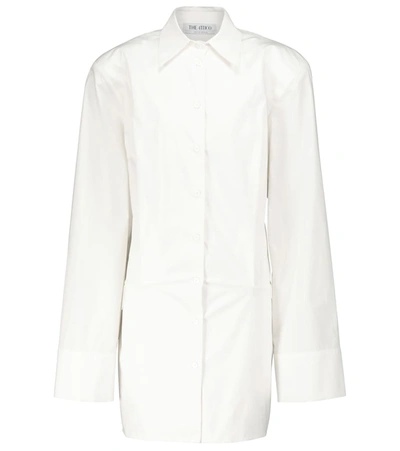 Attico Cotton Poplin Mini Shirt Dress In White