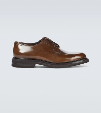Brunello Cucinelli Cordovan Derby Shoes In Brown