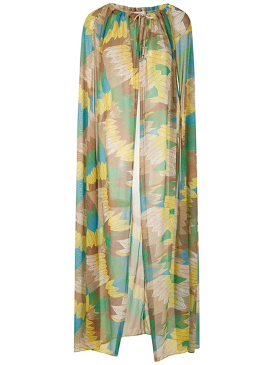 Amir Slama Sheer Cape Dress In Multicolour