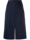 Givenchy Chain Detailed Straight Skirt In Blue