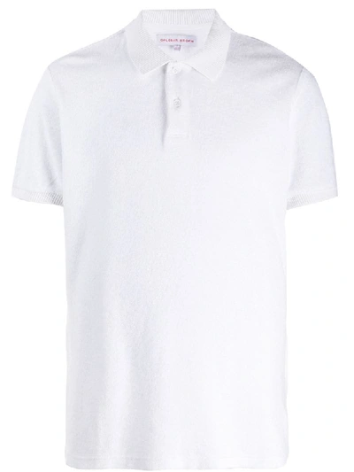 Orlebar Brown Jarrett Towelling Polo Shirt In White