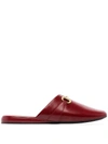 Gucci Red Horsebit Slip-on Leather Loafers