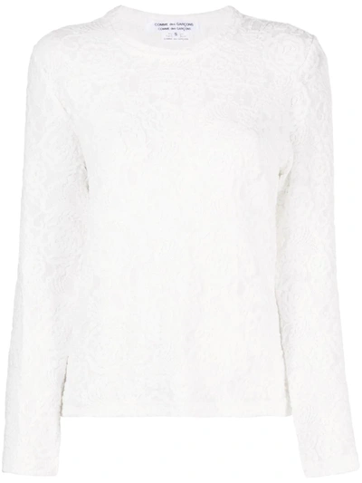 Comme Des Garçons Comme Des Garçons Knitted Long Sleeve Top In White