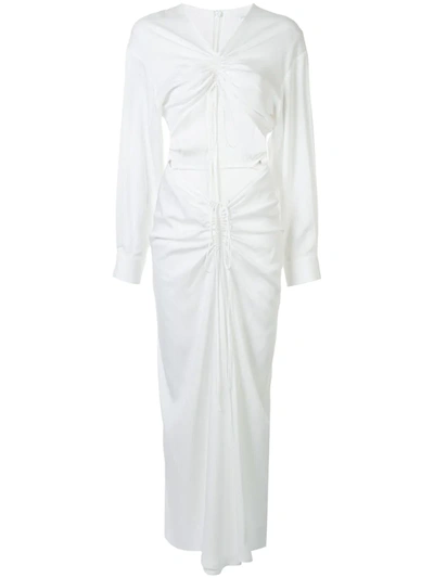 Christopher Esber Ruched Knit Dress In White