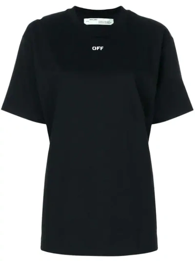 Off-white Fern Arrows Embroidered T Shirt In Black