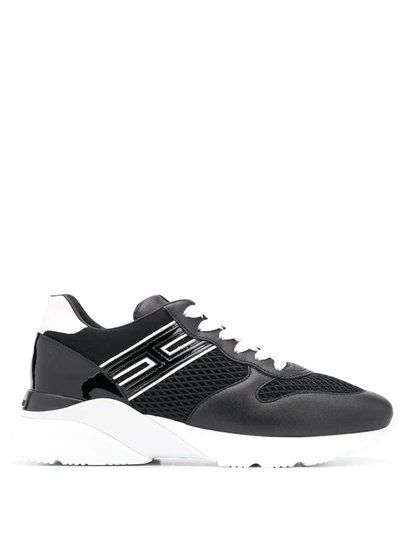 Hogan Two Tone Low Top Sneakers In Black