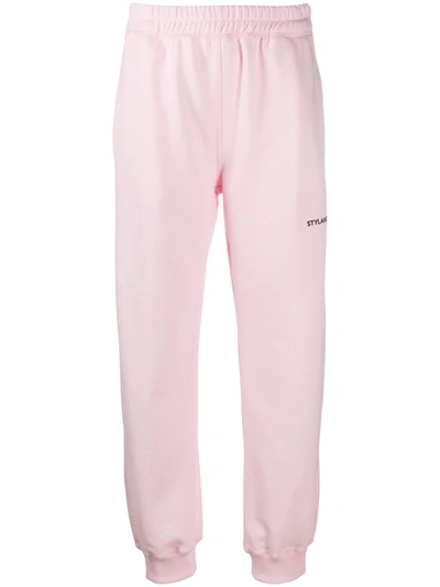 Styland Elasticated Logo Print Track Trousers In Pink