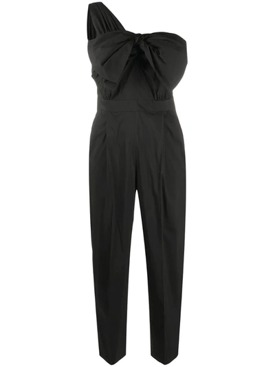 Msgm Bow Detail Jumpsuit In Black