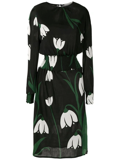 Adriana Degreas Printed Midi Dress In Black