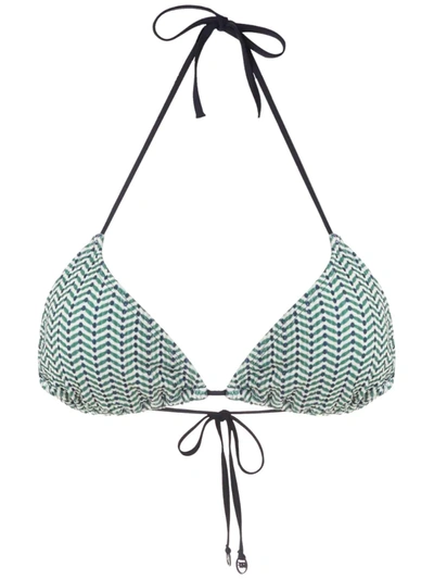 Track & Field Triangel-bikinioberteil Mit Muster In Green